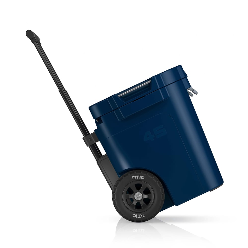 45 QT Ultra-Tough Wheeled Cooler Navy - Image 4
