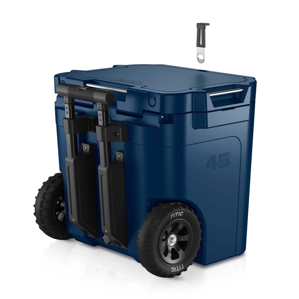 45 QT Ultra-Tough Wheeled Cooler Navy - Image 9