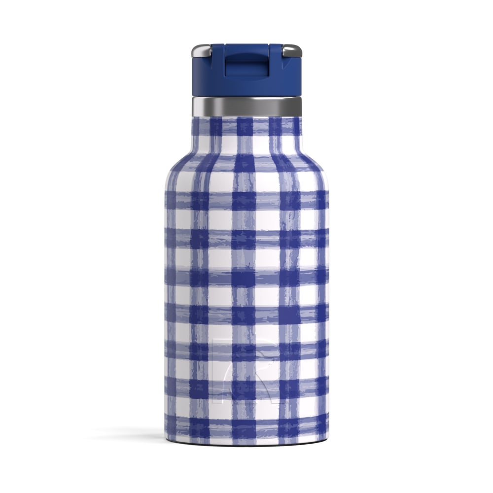 12oz Little Journey Bottle Cobalt Gingham