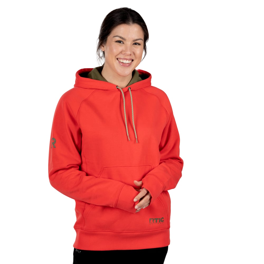 Water-Repellent Pullover Hoodie – Athletic Fit Scarlet - Image 4