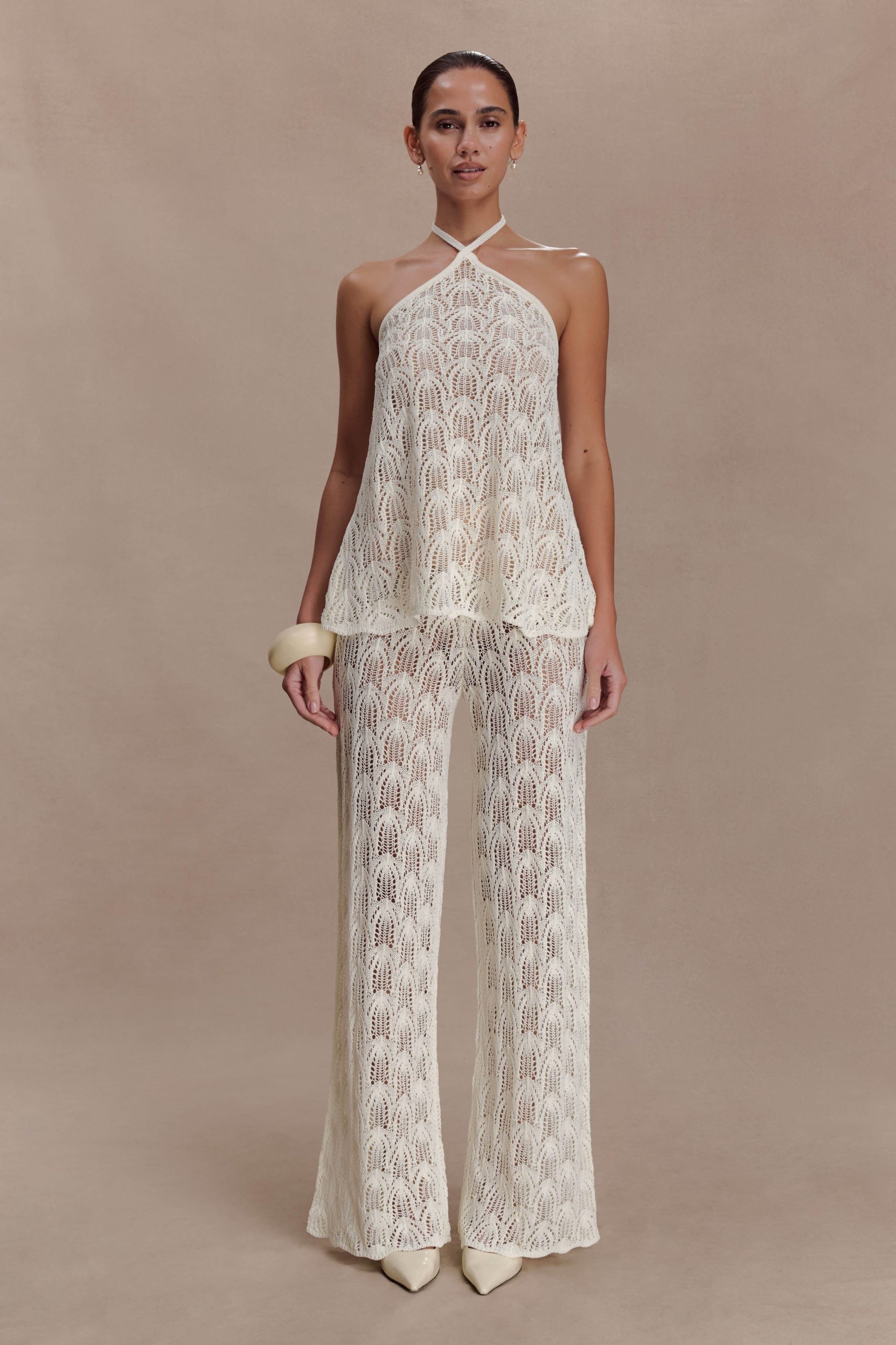 Glinda Crochet Pants - Ivory