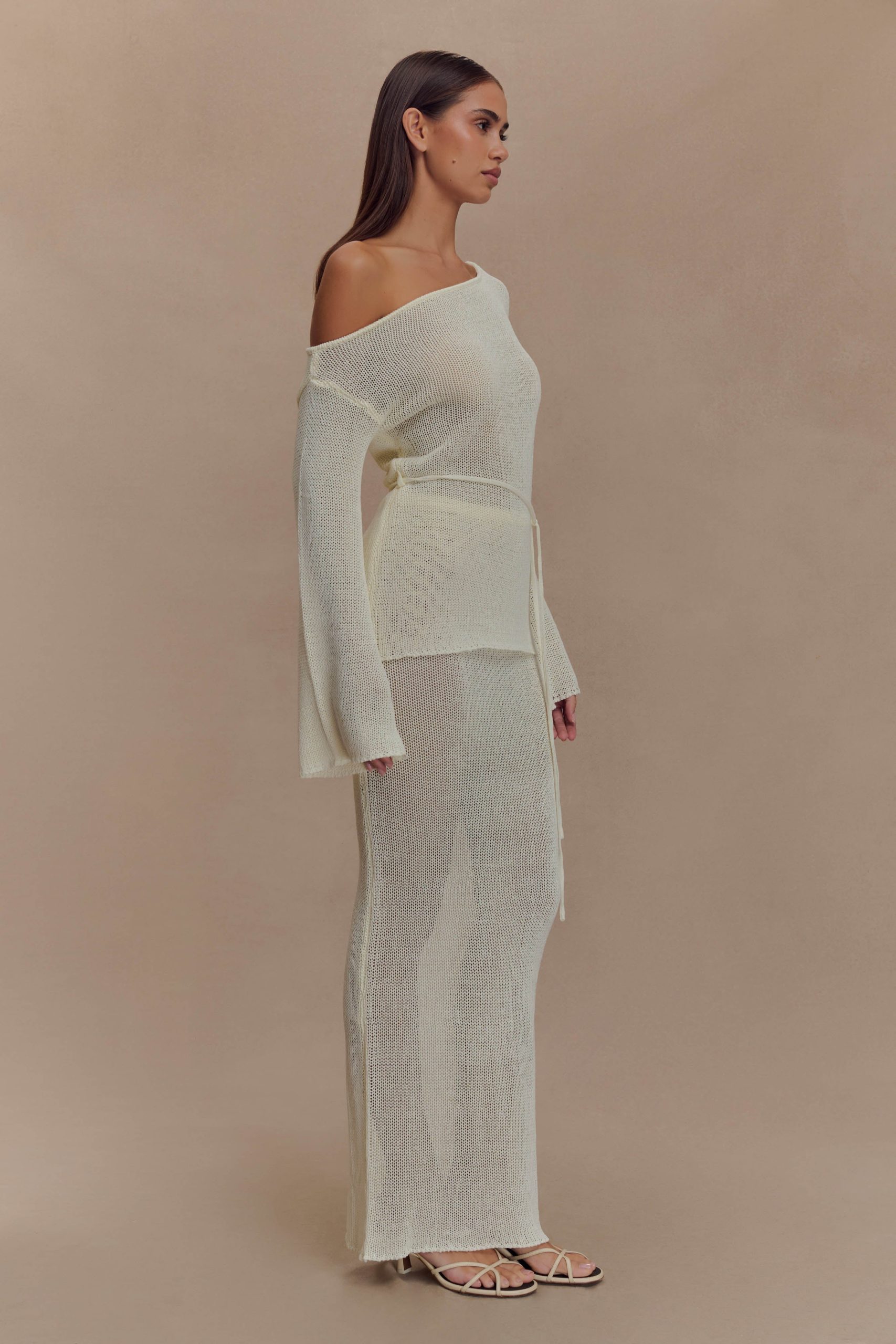 Reagan Off Shoulder Knit Top - White - Image 5