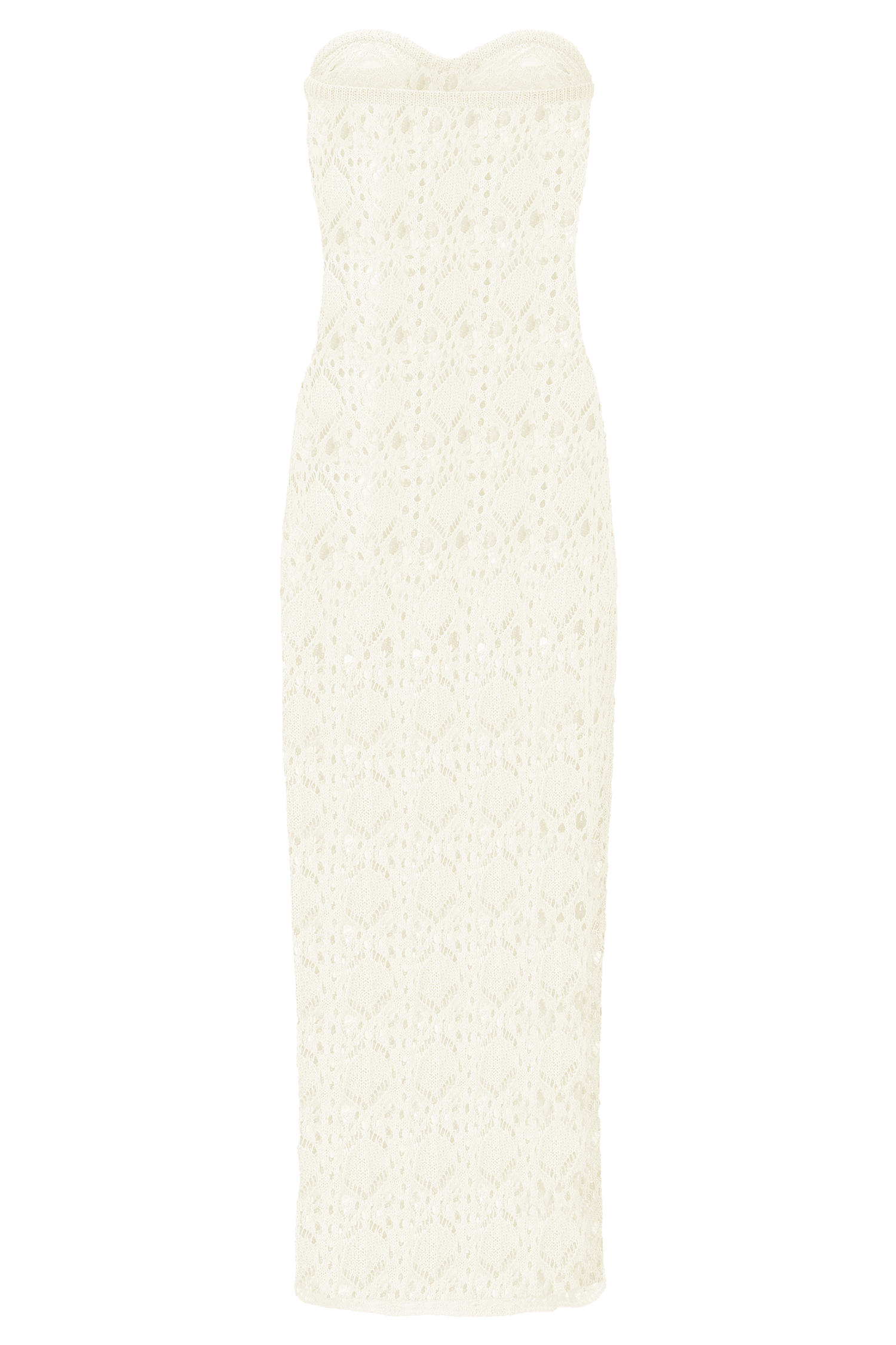Aeline Strapless Crochet Knit Top - Ivory - Image 6