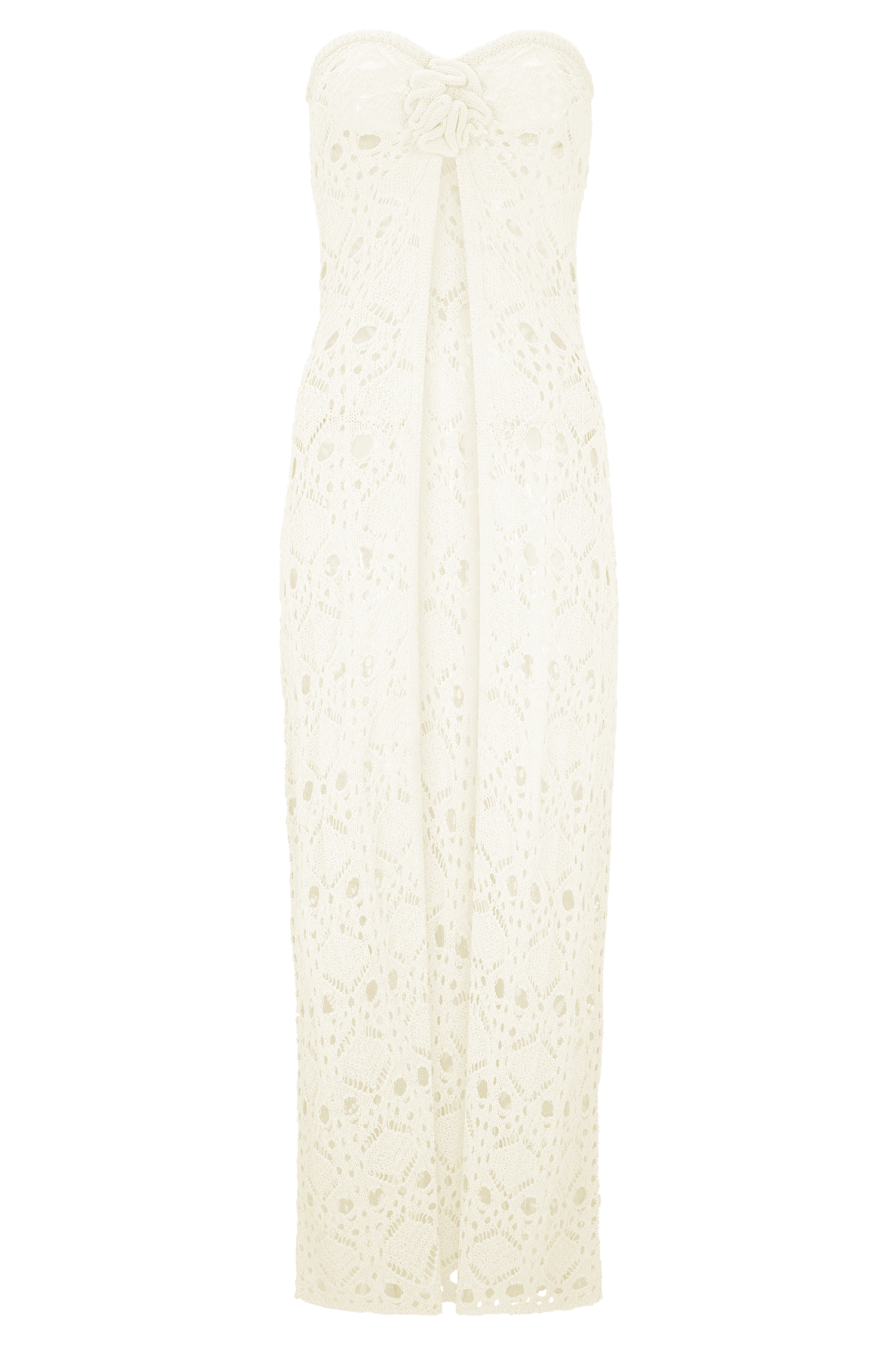 Aeline Strapless Crochet Knit Top - Ivory - Image 7