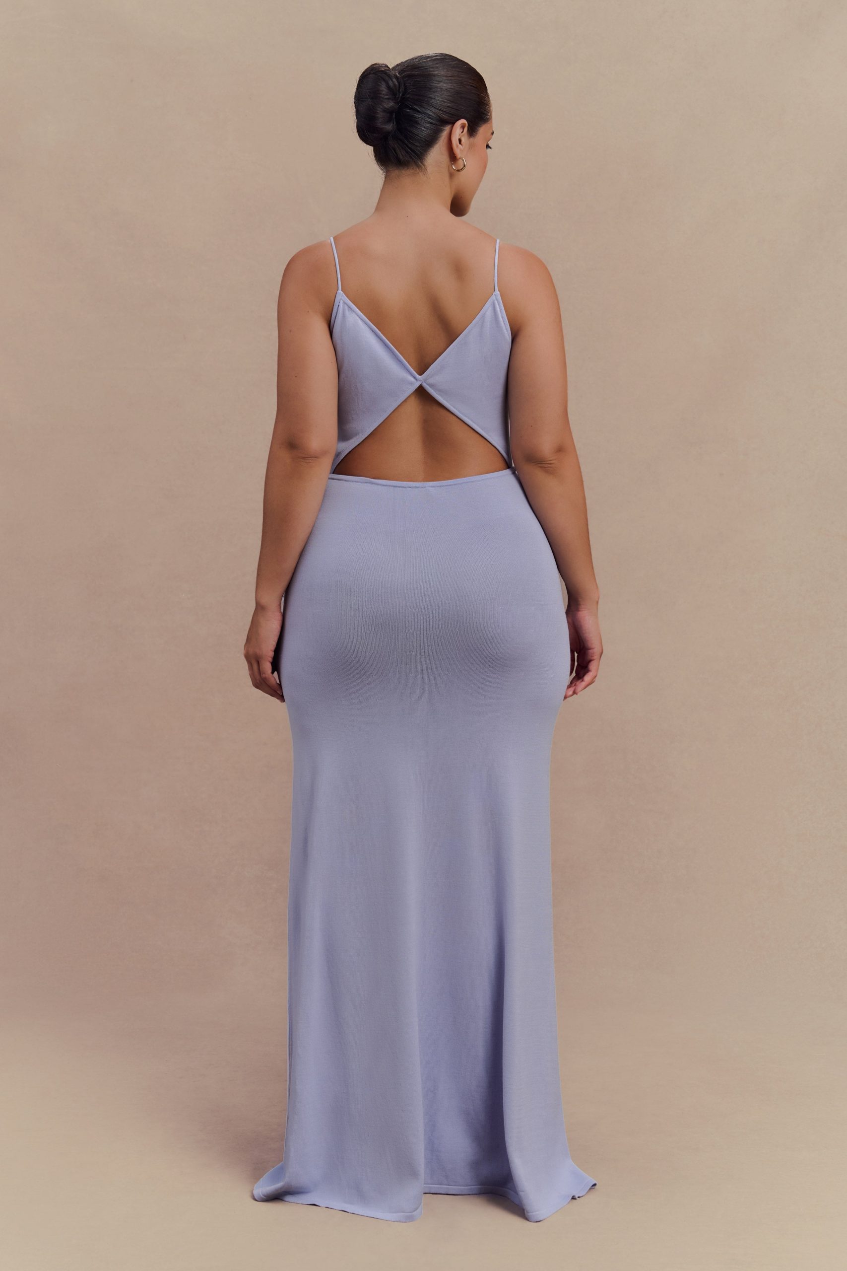 Reama Wrap Over Knit Maxi Dress - Cornflower Blue - Image 8